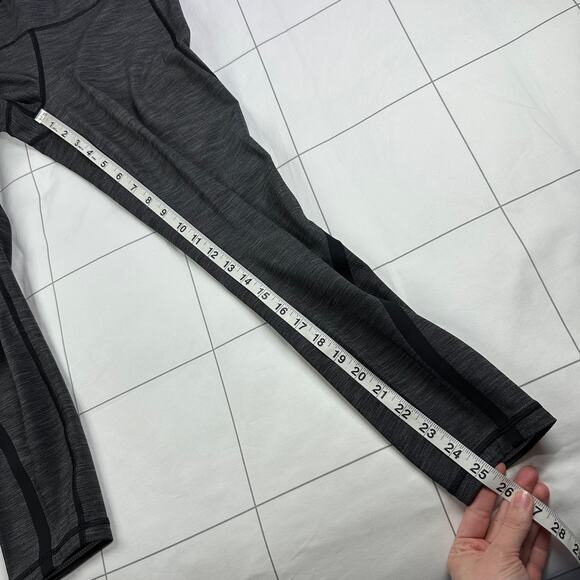 Lululemon Leggings Womens 8 Heathered Gray On Track Run Athletic Workout Gym - Picture 10 of 11